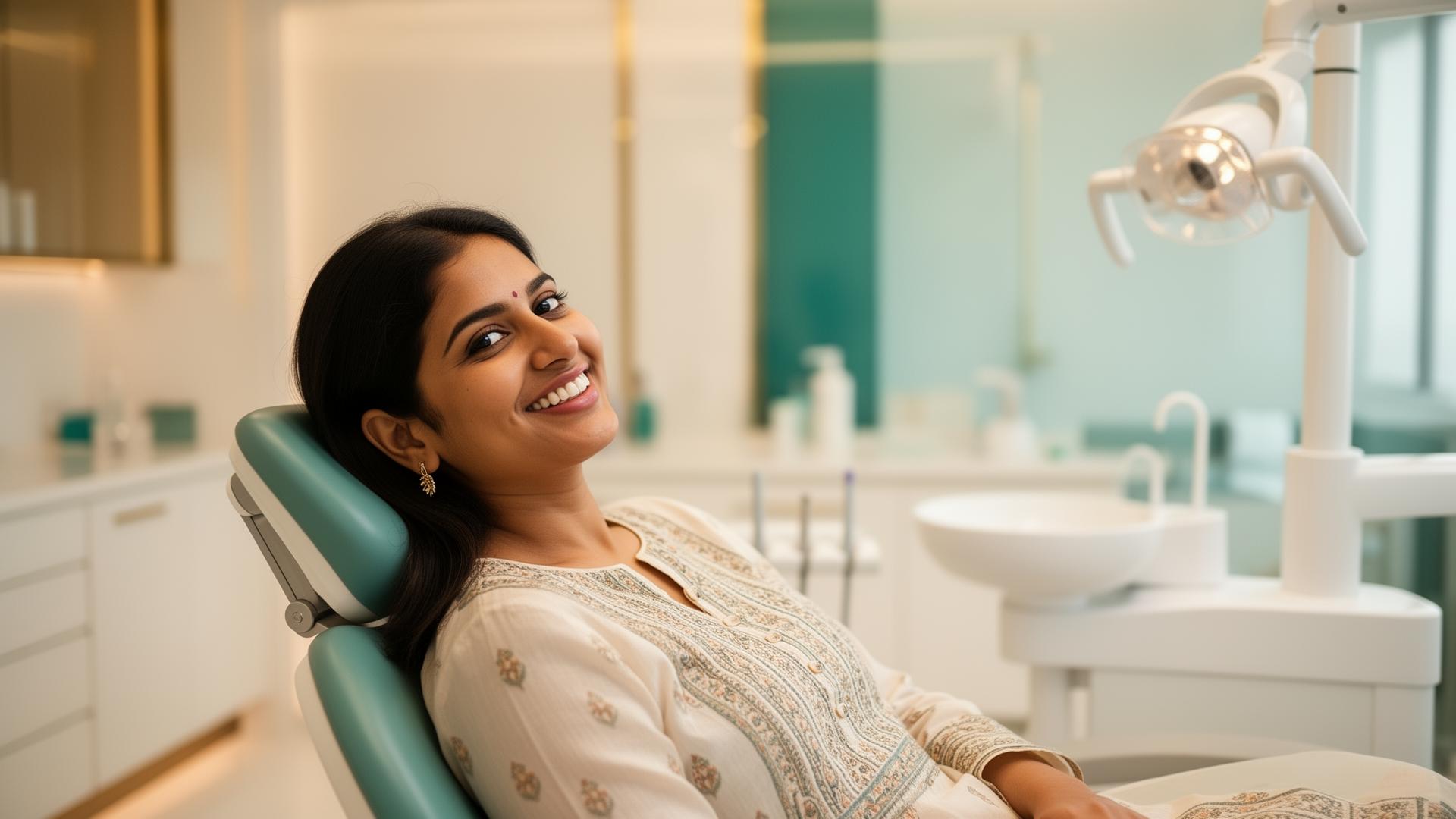 Smiling patient at Cusp Dental Clinic, Dwarka